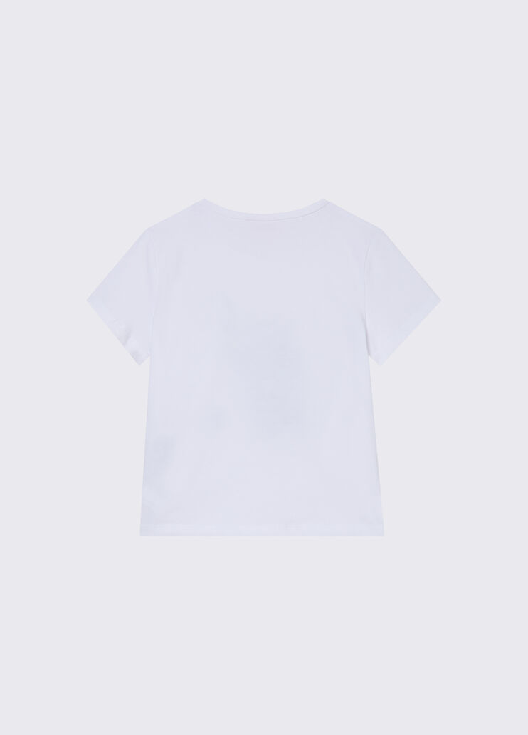 T-Shirt mit Print und eingefassten Schmucksteinen Smoothie Liu Jo - medium