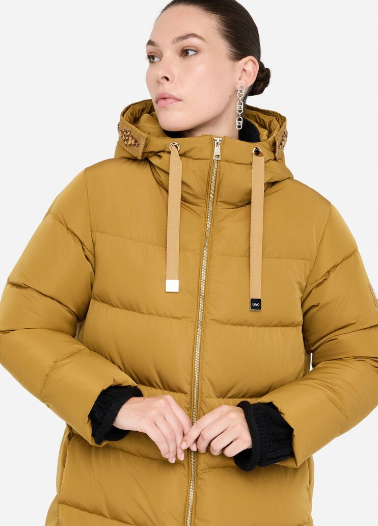 Down jacket with bejewelled embroidery cumin Liu Jo - medium Down jacket with bejewelled embroidery cumin Liu Jo - medium