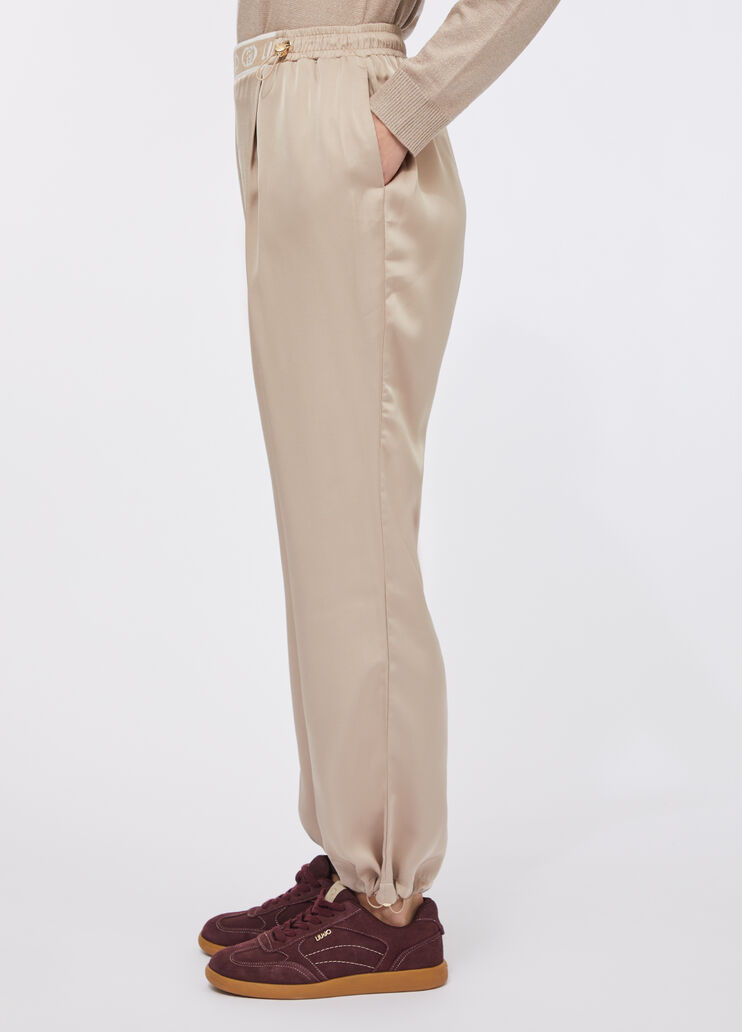 Satin trousers champagne Liu Jo - large image number 4