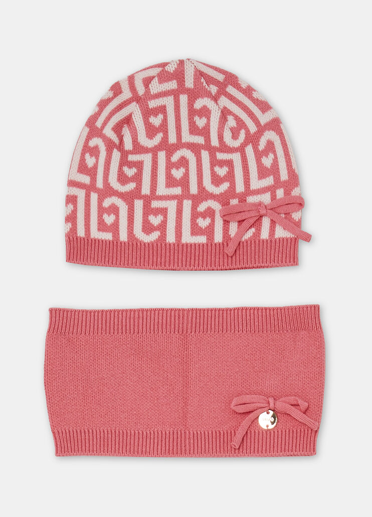 Hat and neck warmer set Camellia pink Liu Jo - medium Hat and neck warmer set Camellia pink Liu Jo - medium