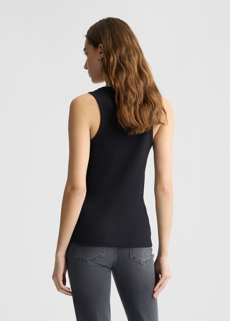 Cotton top with logo black Liu Jo - large image number 1 Cotton top with logo black Liu Jo - large image number 1