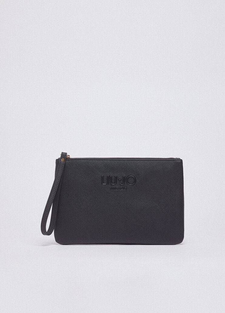 Medium clutch bag with logo black Liu Jo - medium
