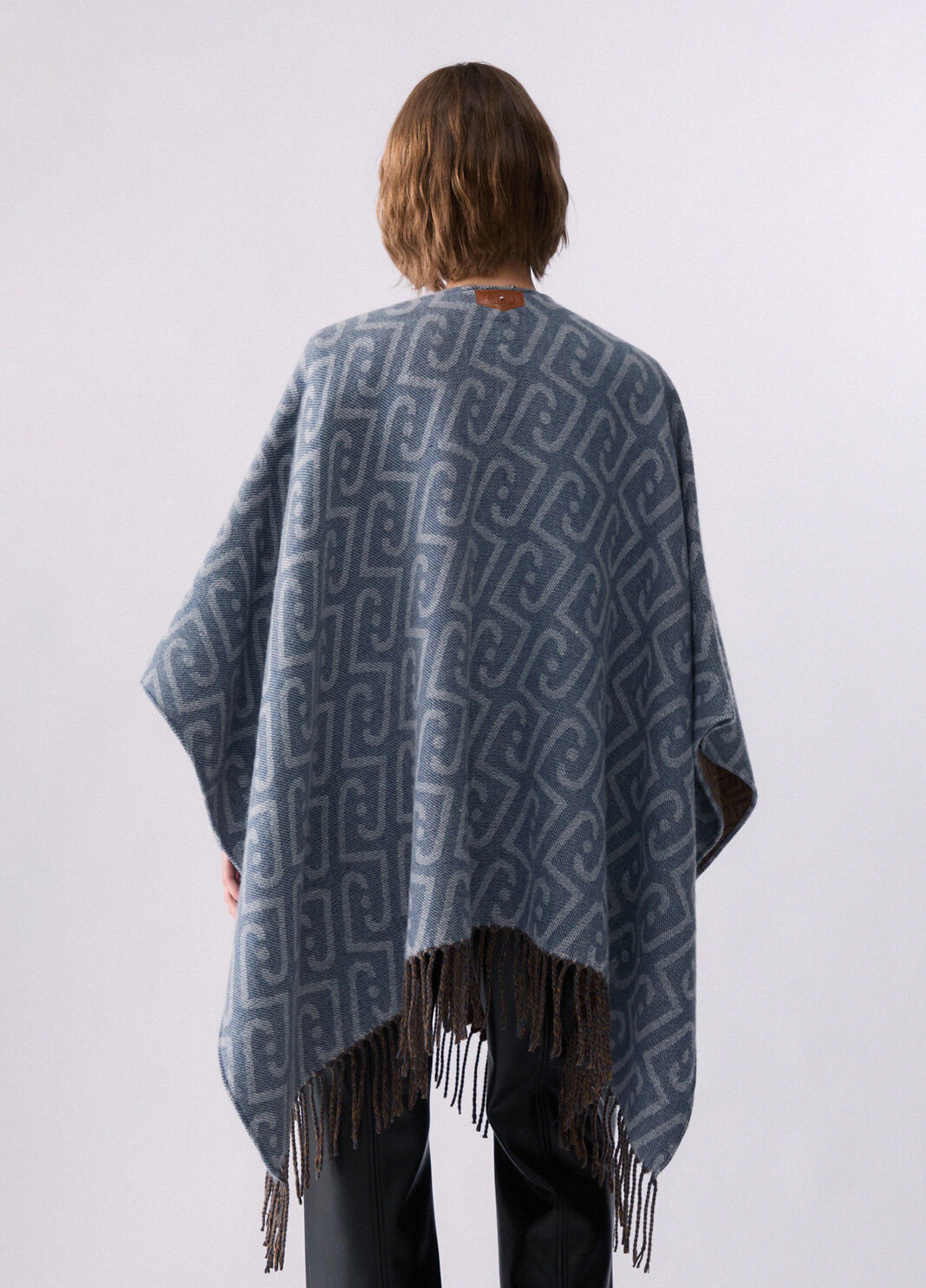 Monogram Jacquard Poncho blue denim Liu Jo - large image number 1