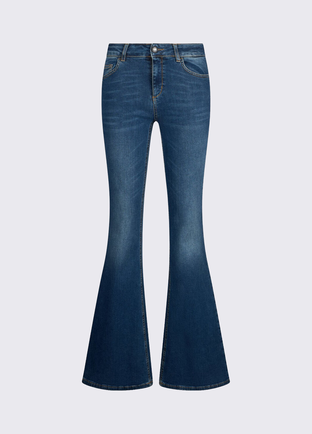  Flare-Jeans mit Elastikeinsatz Dunkles Denimblau Liu Jo - large image number 6