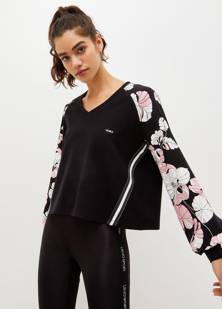 Sweatshirt with print black Liu Jo - large image number 0 Sweatshirt with print black Liu Jo - large image number 0