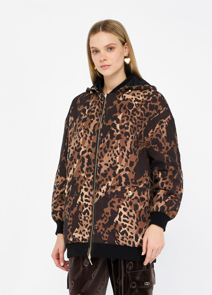 Animal print nylon jacket chocolate Liu Jo - medium Animal print nylon jacket chocolate Liu Jo - medium