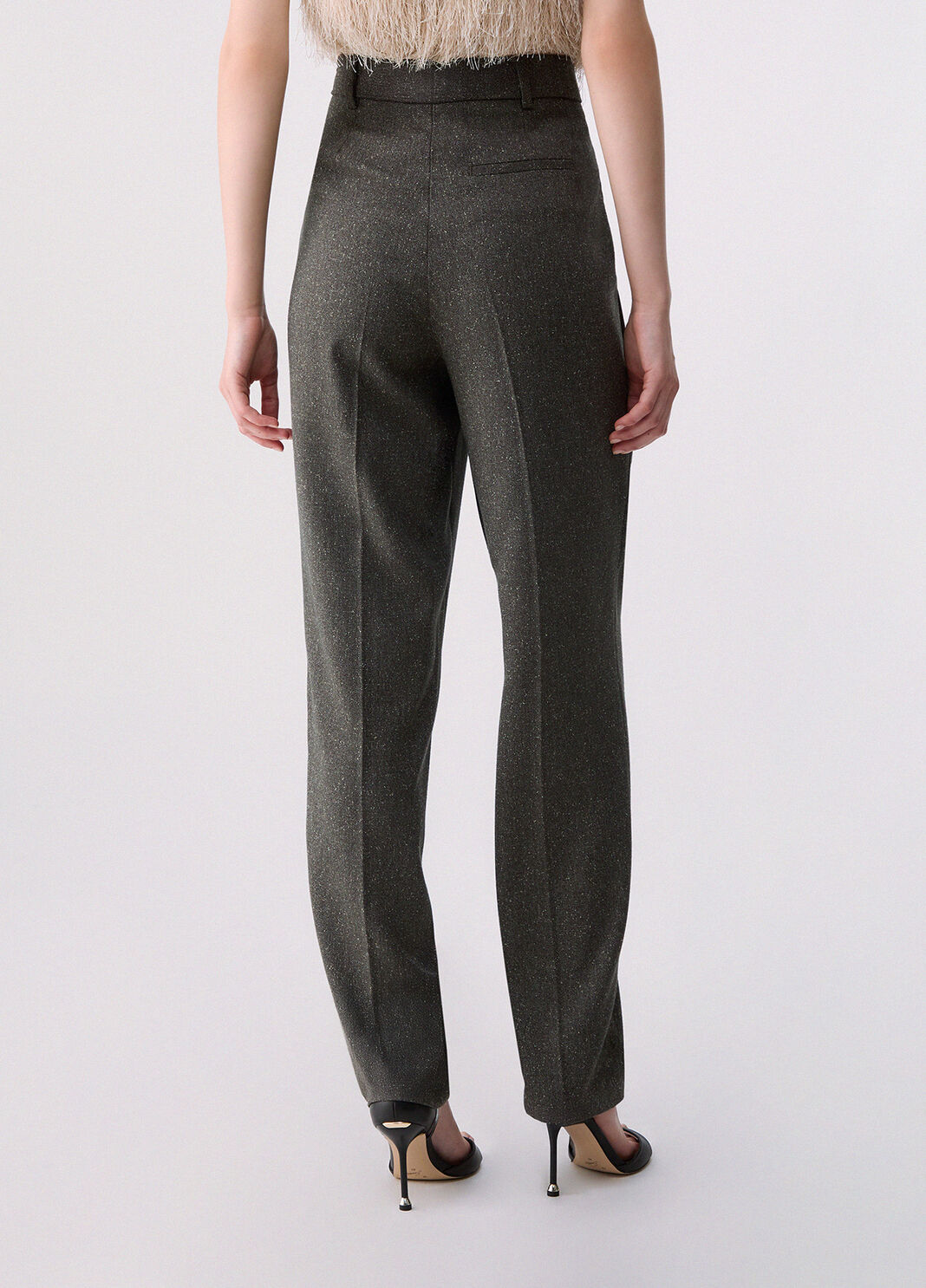 Trousers in tweed dark green Liu Jo - large image number 1