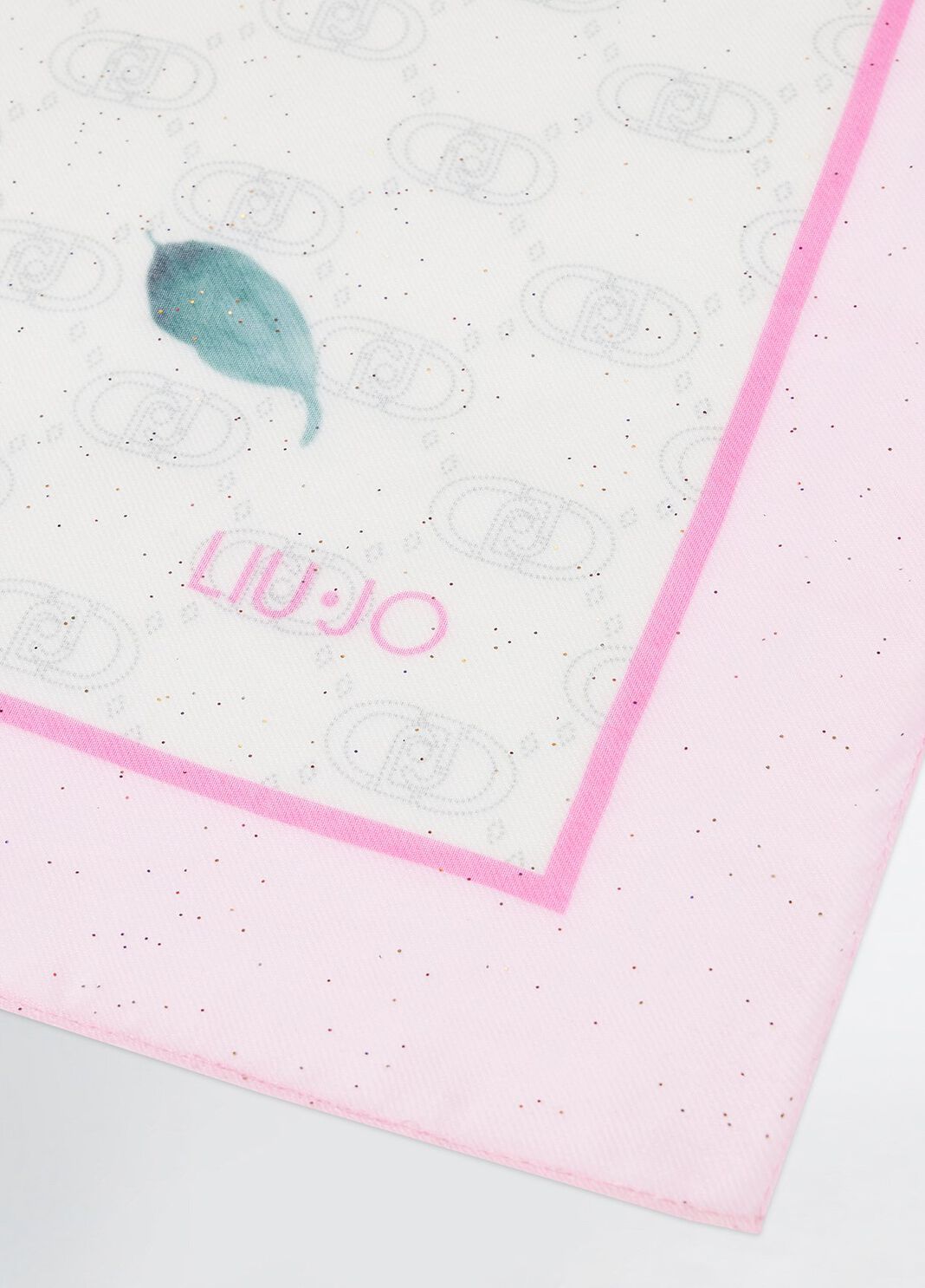 Foulard con stampa floreale e logo rosa Liu Jo - large image number 6