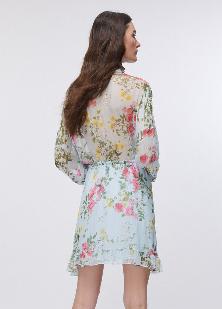 Kurzes Kleid mit Blumen Hellblau mit Blumen Liu Jo - large image number 1