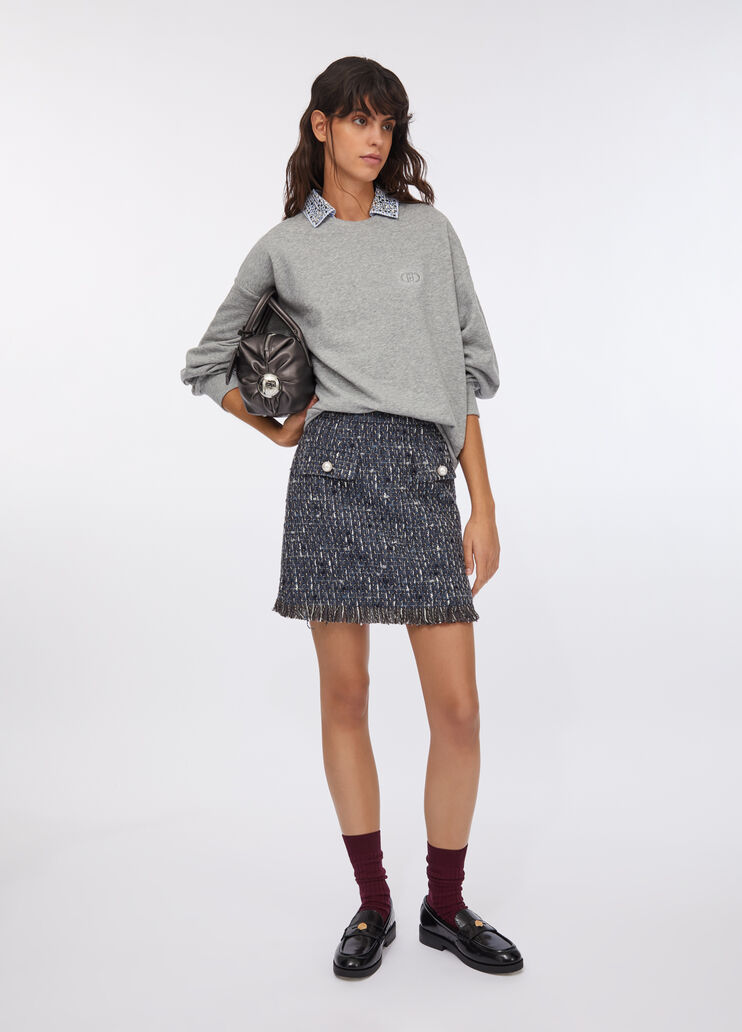 Sweatshirt with rhinestones grey Liu Jo - large image number 5 Sweatshirt with rhinestones grey Liu Jo - large image number 5