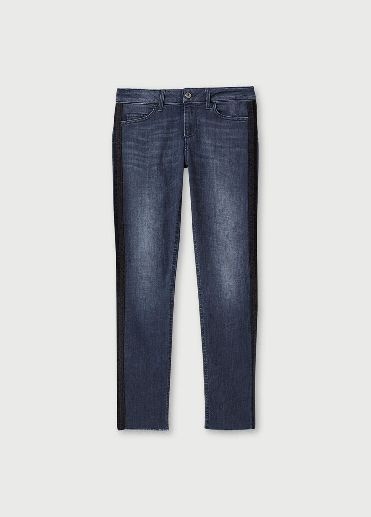 Vaqueros pitillo ecosostenibles con aplicaciones Gris Liu Jo - large image number 4