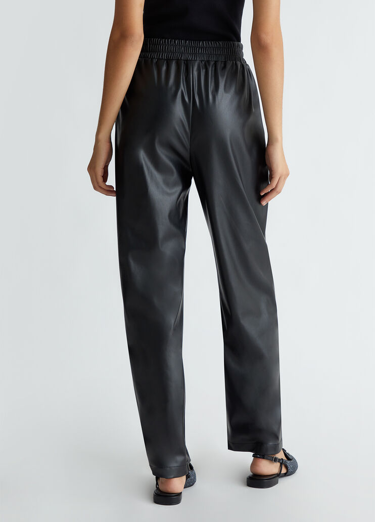 Pantalon en tissu enduit noir Liu Jo - medium Pantalon en tissu enduit noir Liu Jo - medium