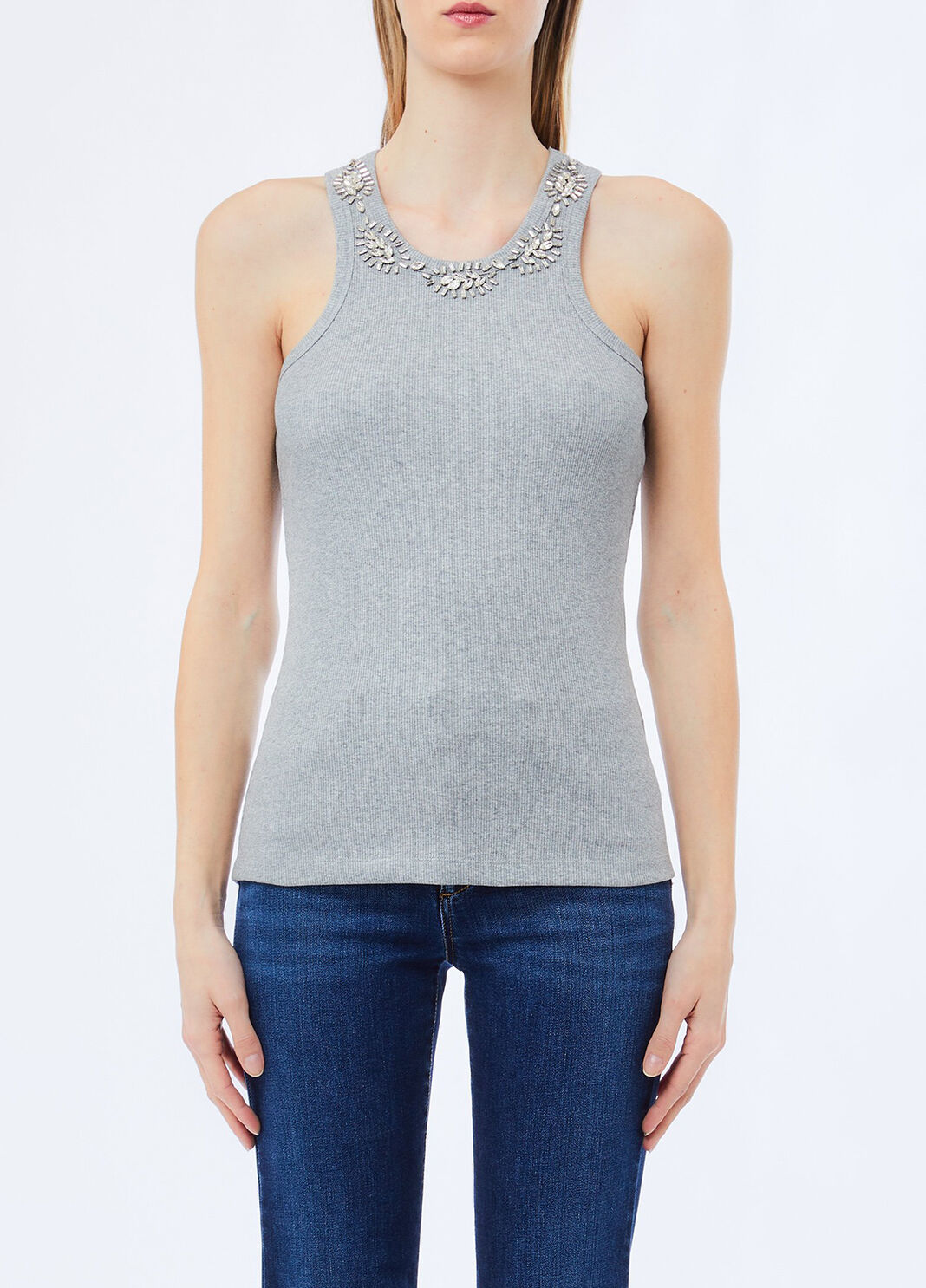 Top with bejewelled appliqu&eacute;s grey Liu Jo - large image number 0