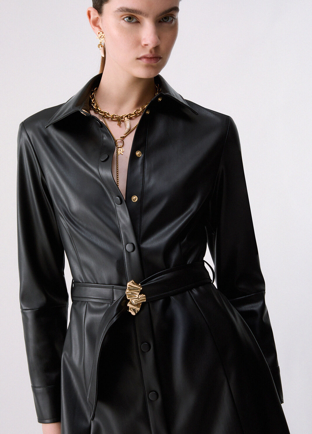 Coated fabric dress black Liu Jo - large image number 4