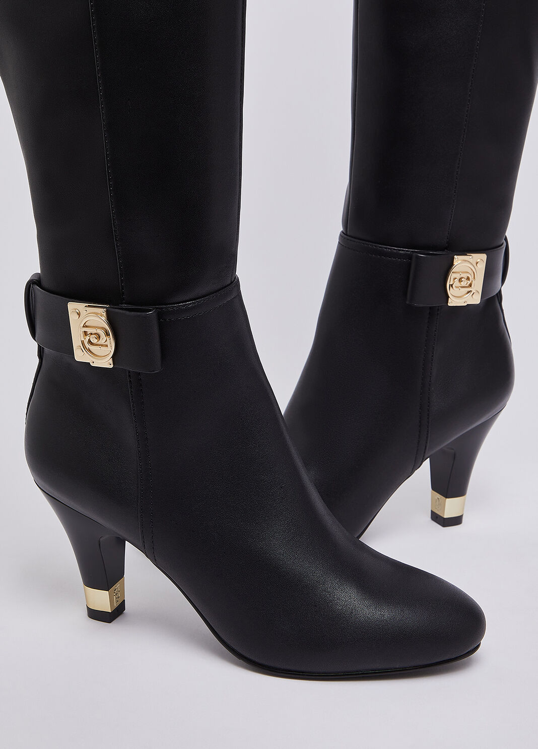 Boots over-the-knee boots in leather black Liu Jo - large image number 7