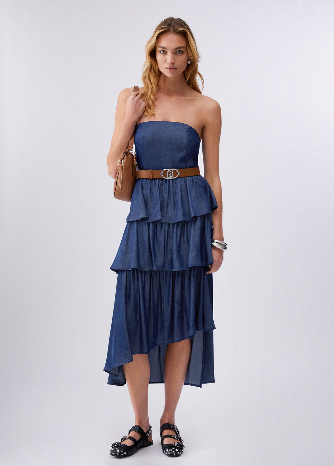 Asymmetrisches Midikleid Dunkles Denimblau Liu Jo - large image number 5