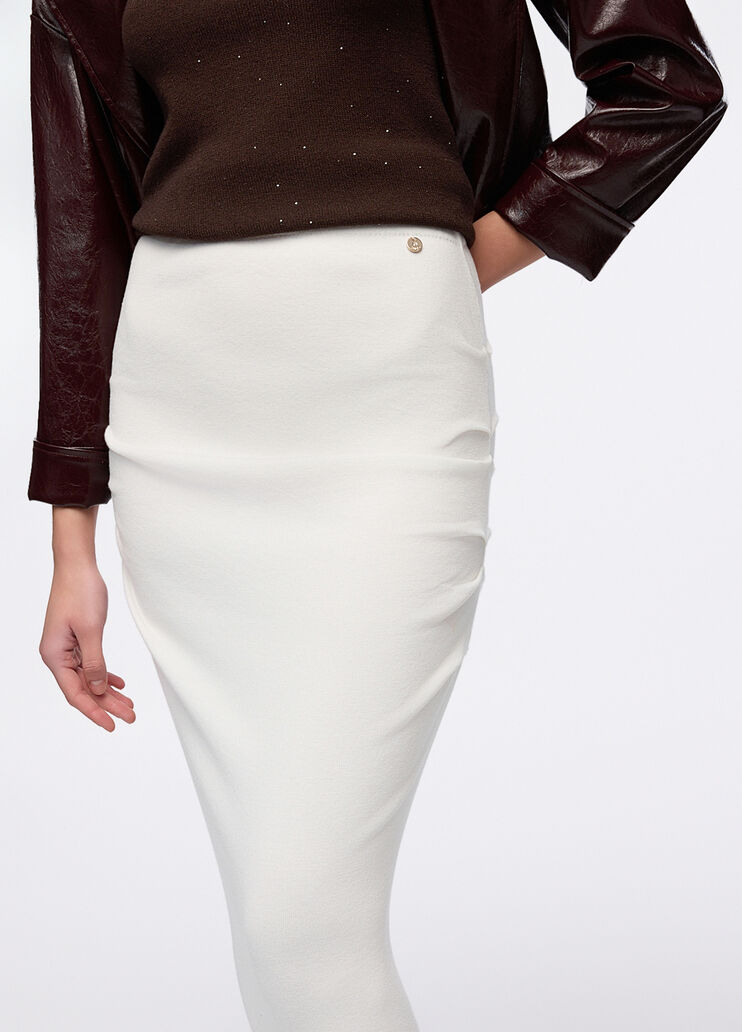 Langer Rock aus angerautem Gewebe Milch Liu Jo - medium