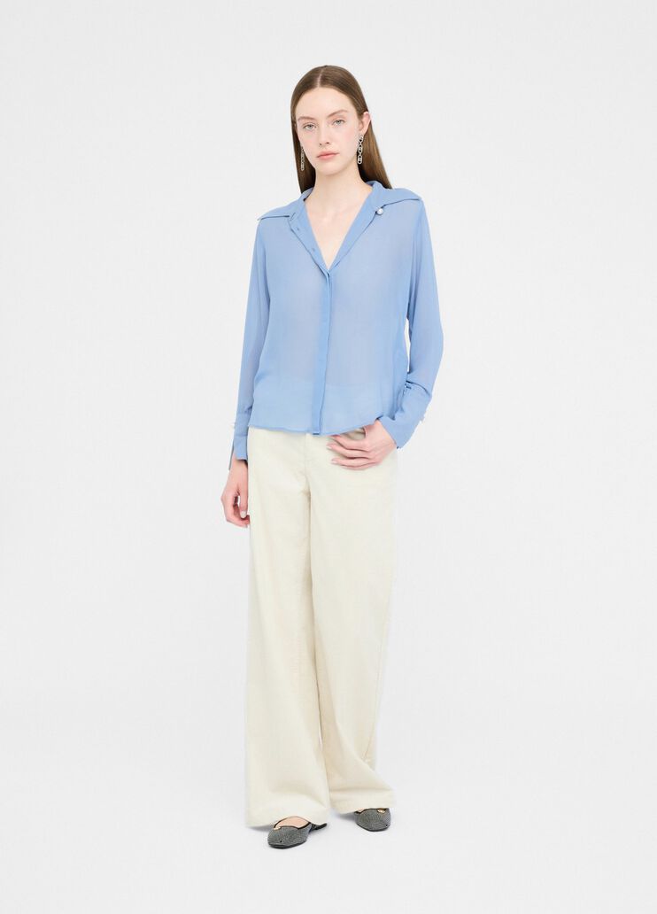 Shirt with beads light blue Liu Jo - large image number 5