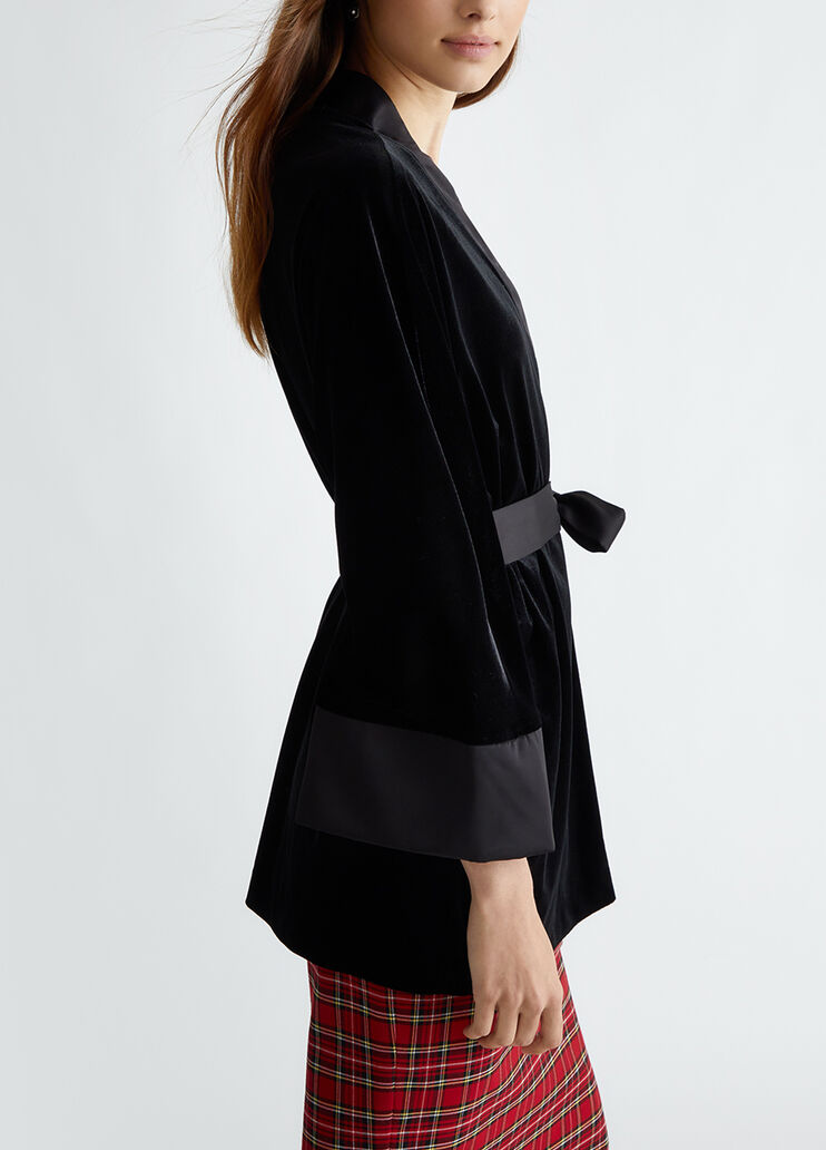 Kimono-Jacke aus Samt schwarz Liu Jo - large image number 2