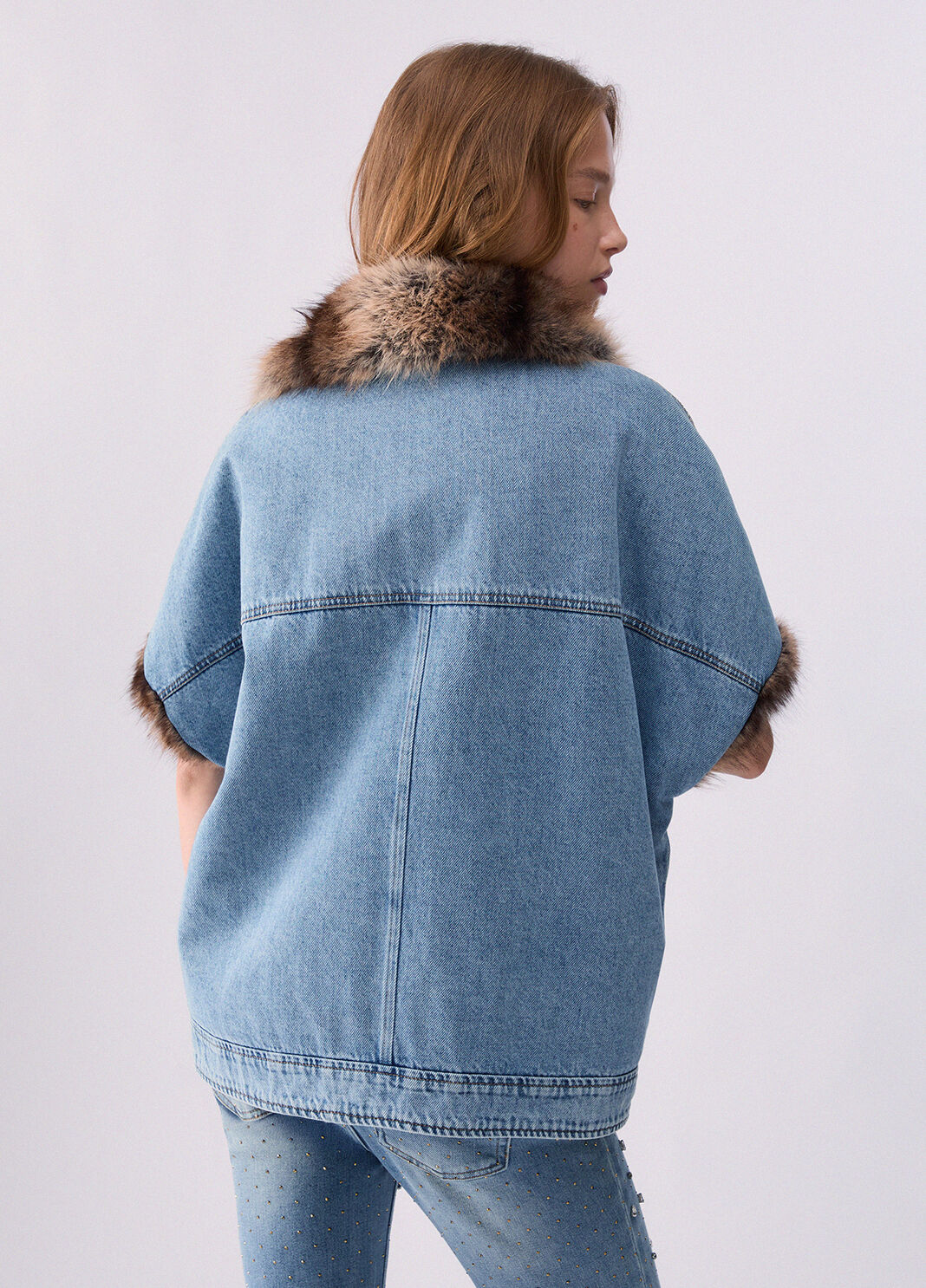 Denim-Weste mit Teddy-Details denimblau Liu Jo - large image number 1
