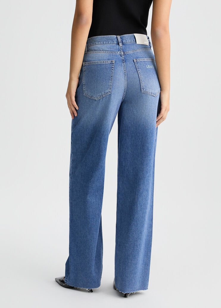 Wide-leg cotton jeans dark denim Liu Jo - large image number 1 Wide-leg cotton jeans dark denim Liu Jo - large image number 1