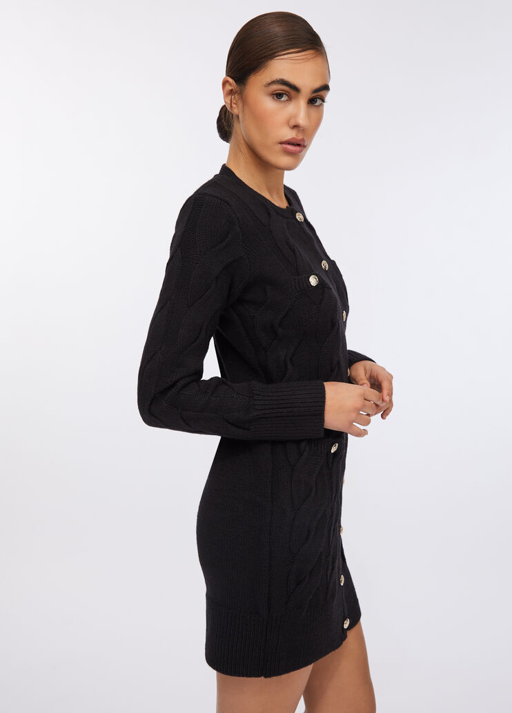 Cable knit wool dress black Liu Jo - large image number 3