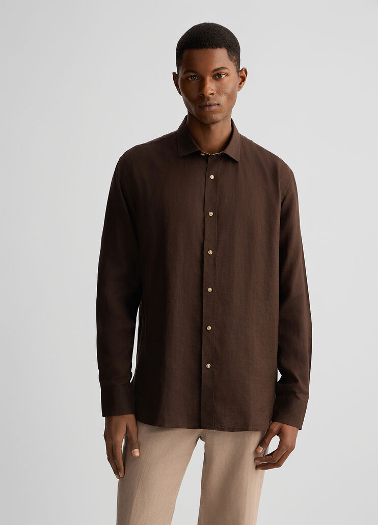 100% linen shirt chocolate Liu Jo - medium 100% linen shirt chocolate Liu Jo - medium