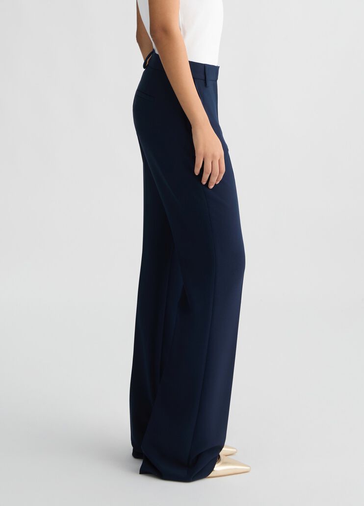 Flared cady crepe trousers blue Liu Jo - large image number 2 Flared cady crepe trousers blue Liu Jo - large image number 2