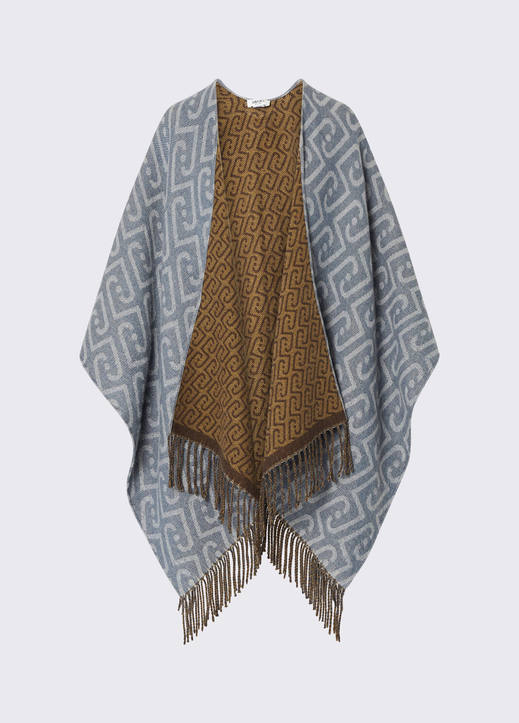 Monogram Jacquard Poncho blue denim Liu Jo - large image number 6