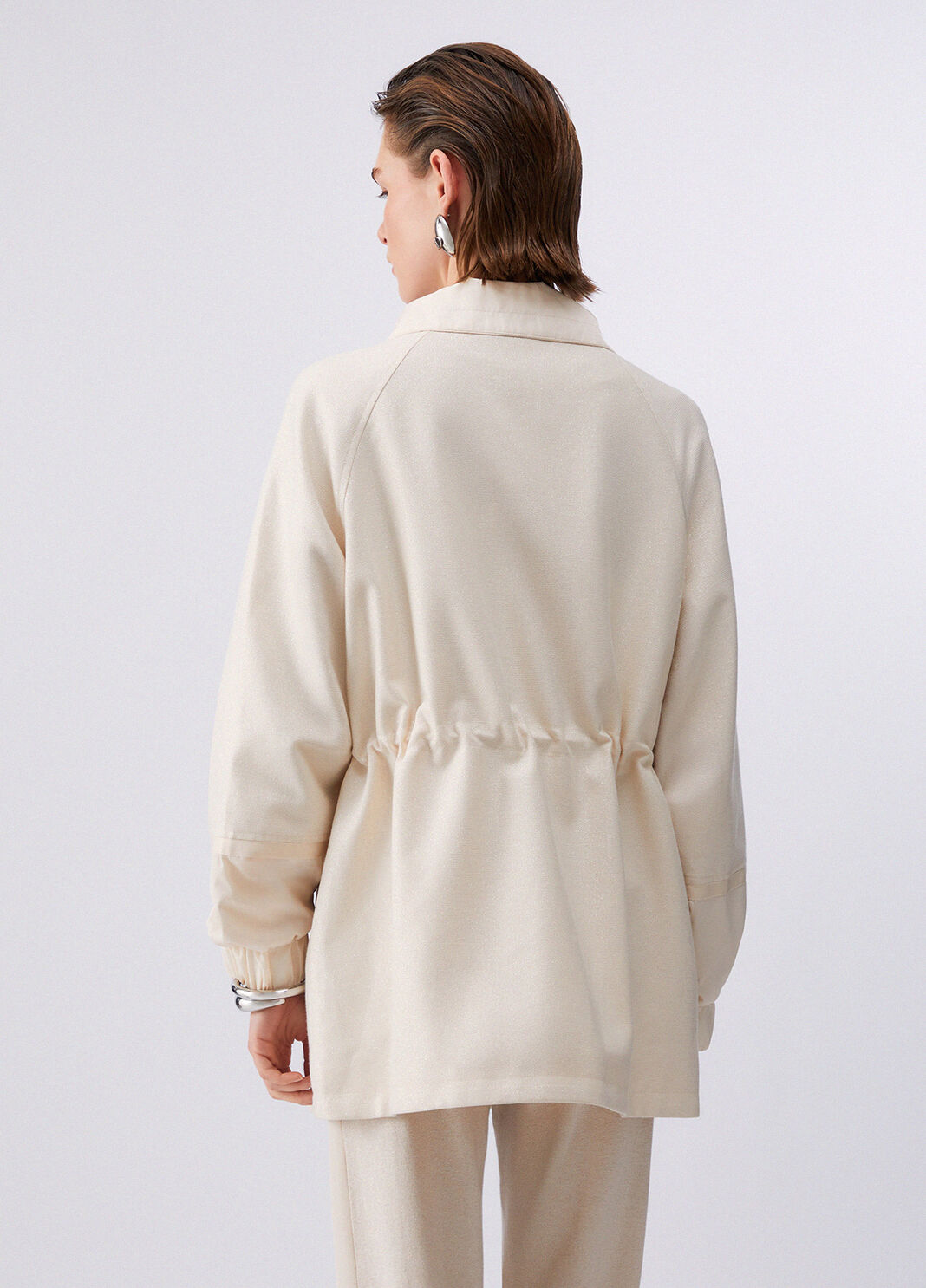 Chaqueta cortavientos con cord&oacute;n blanco leche Liu Jo - large image number 1