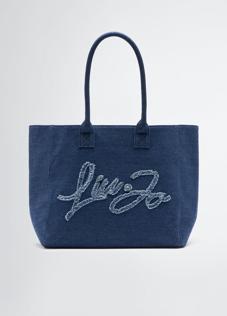 Gro&szlig;e Tote Bag aus Denim Denimblau Liu Jo - medium