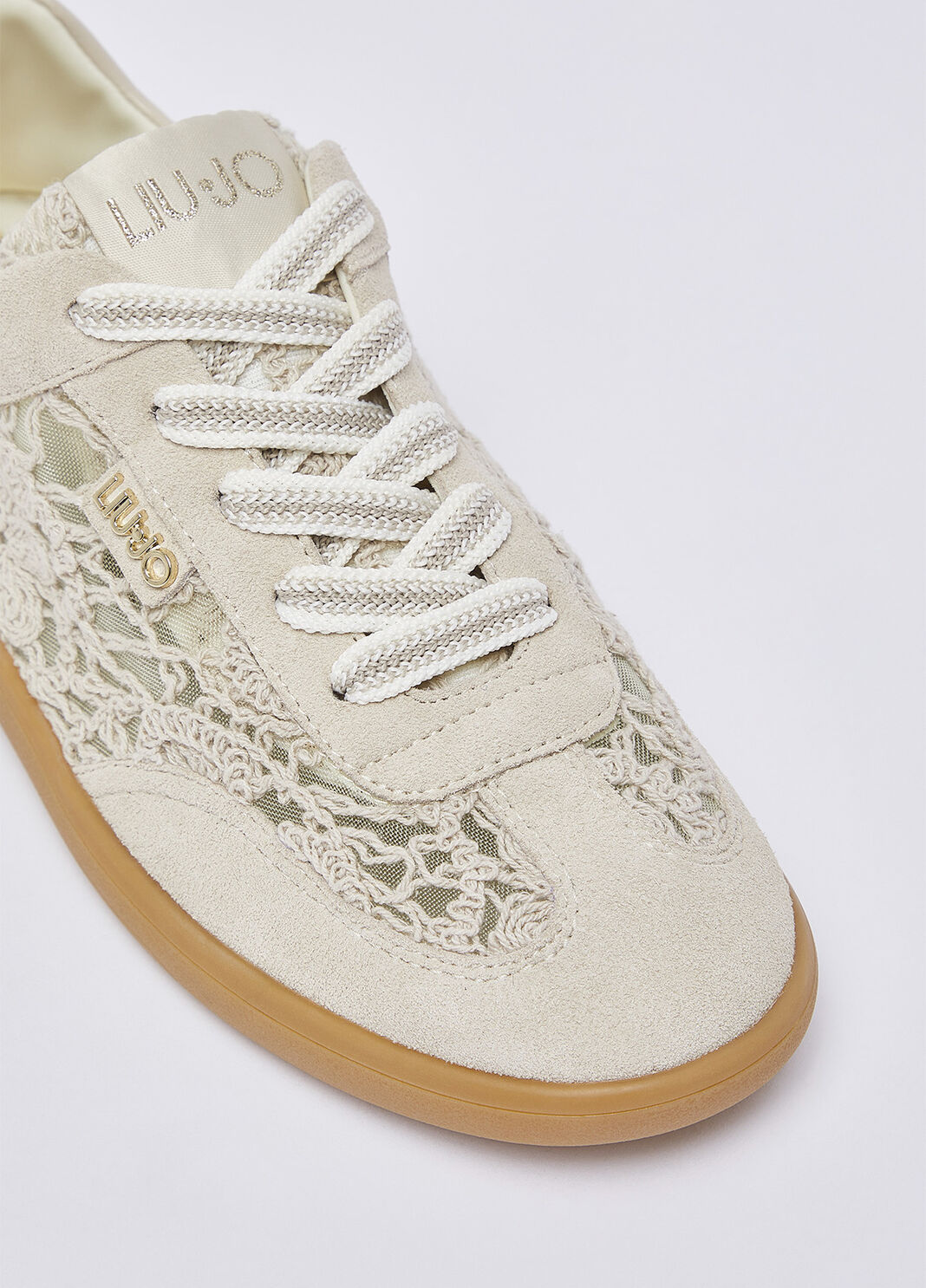 Sneakers avec broderie macram&eacute; beige Liu Jo - large image number 5