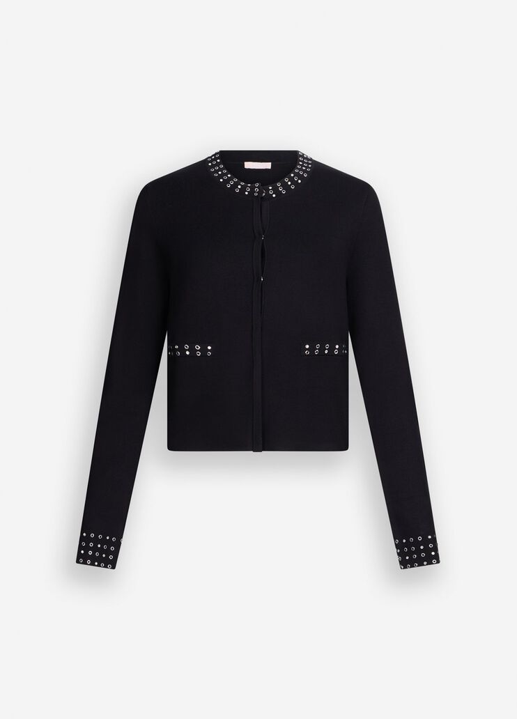 Chaqueta de punto con strass negro Liu Jo - large image number 6