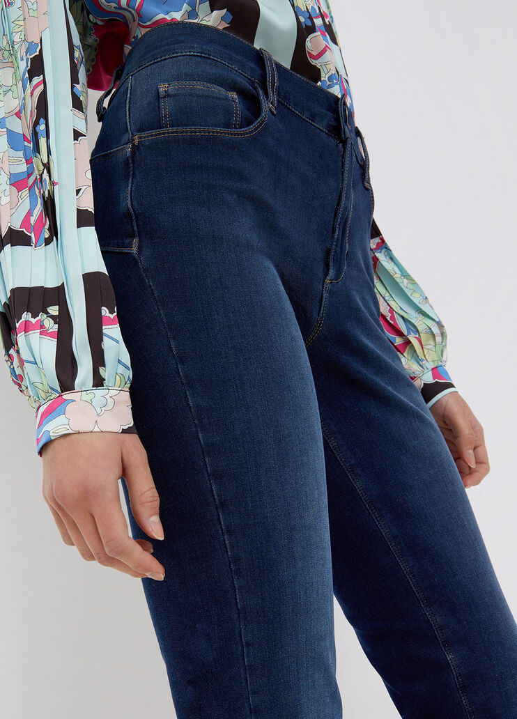 Джинсы с легким клёшем ниже колена Amazing Fit синий деним Liu Jo - large image number 4