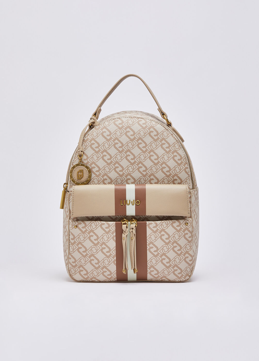 Rucksack with monogram print beige Liu Jo - large image number 0
