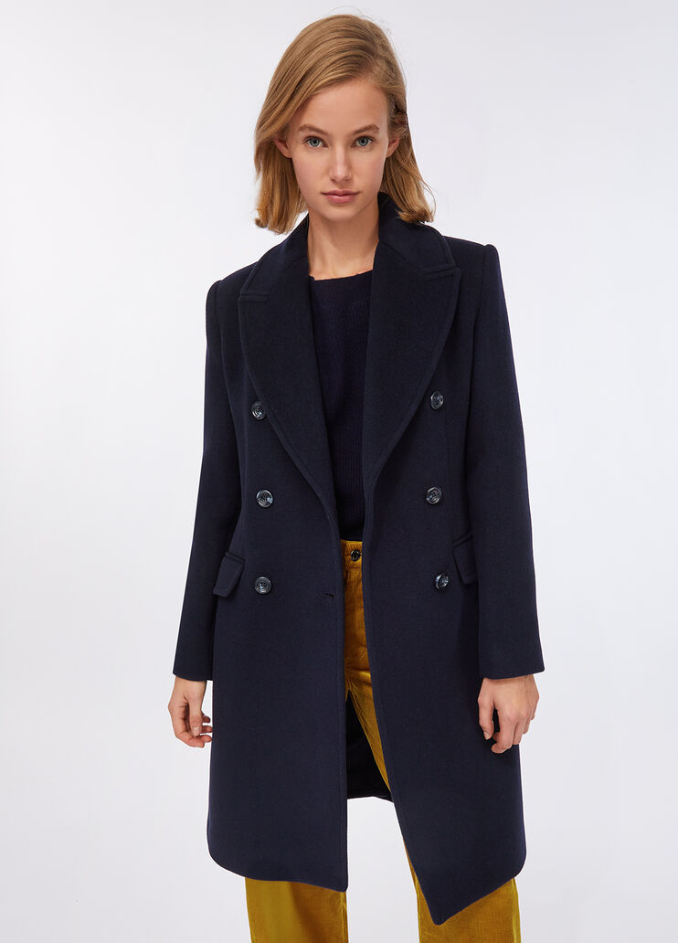 Double-breasted wool coat sea blue Liu Jo - medium