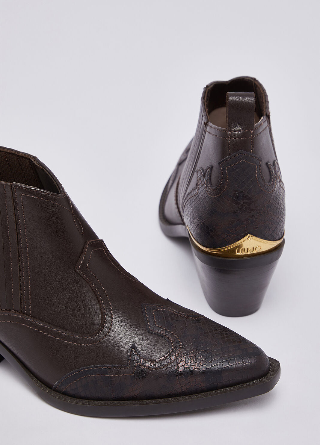 Cowboy ankle boots with python print mocha Liu Jo - large image number 6