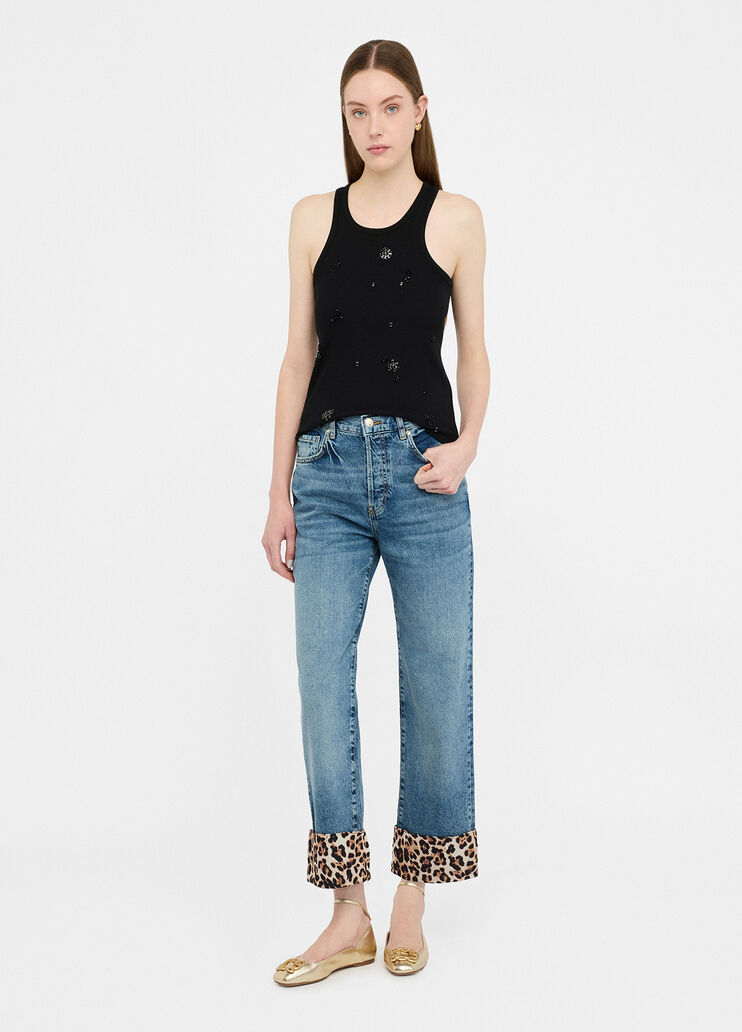 Jeans straight cropped denim blu Liu Jo - medium