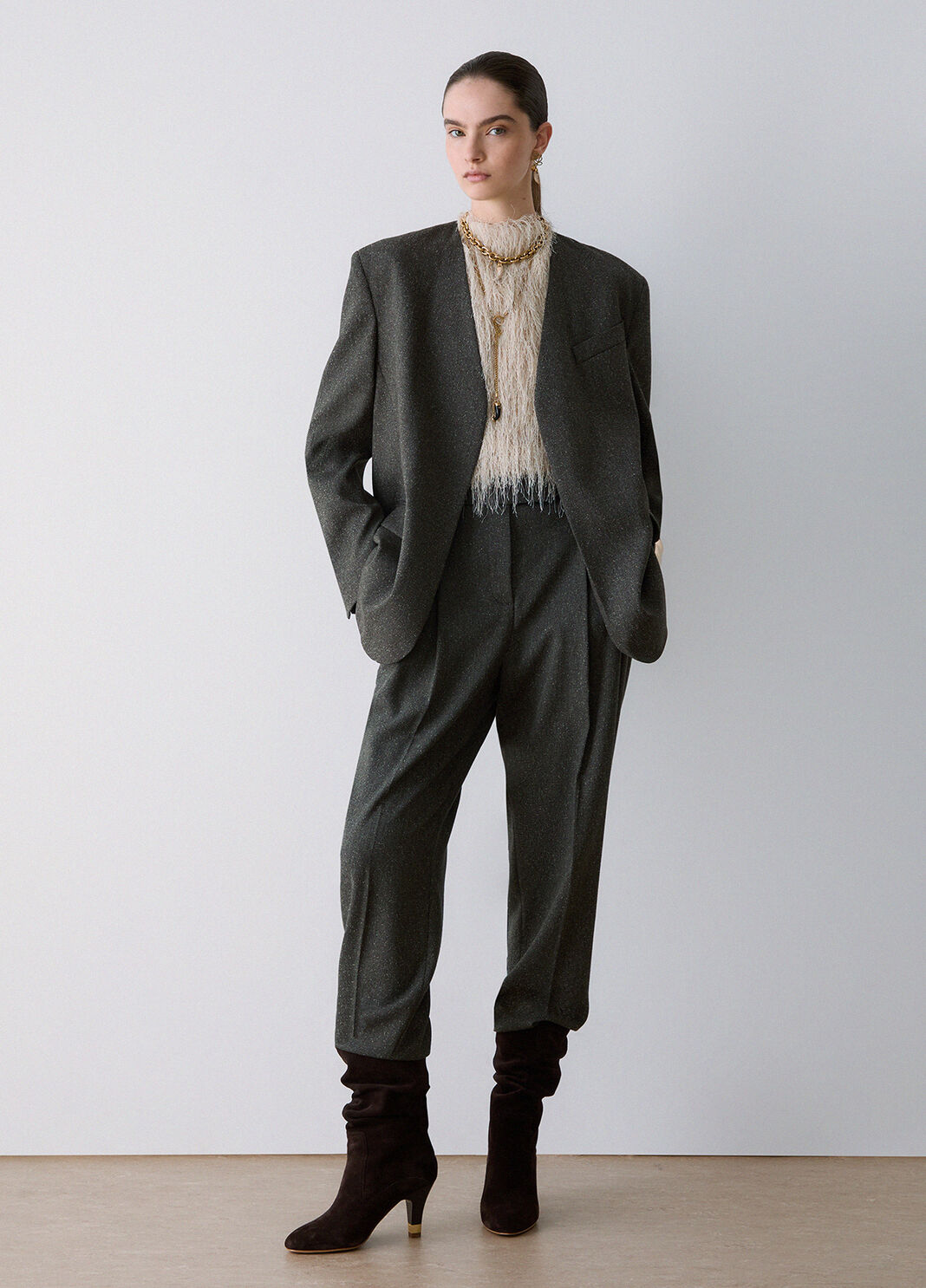 Trousers in tweed dark green Liu Jo - large image number 2