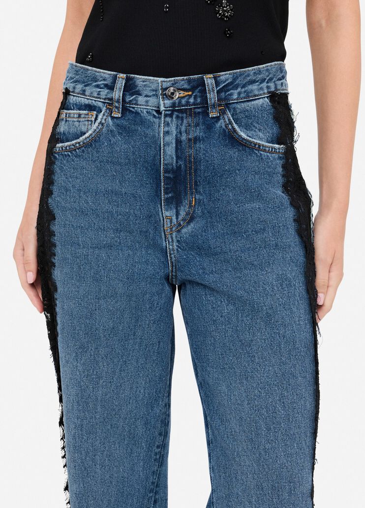 Straight-leg jeans with lace blue denim Liu Jo - large image number 2