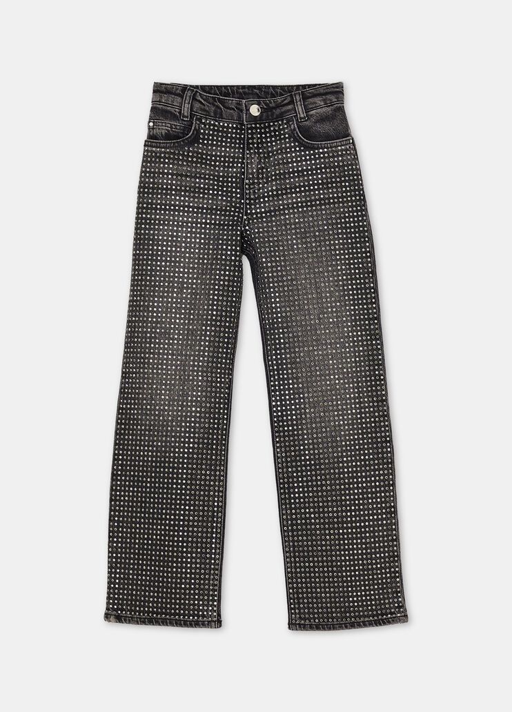 Straight-leg jeans with rhinestones grey denim Liu Jo - medium Straight-leg jeans with rhinestones grey denim Liu Jo - medium