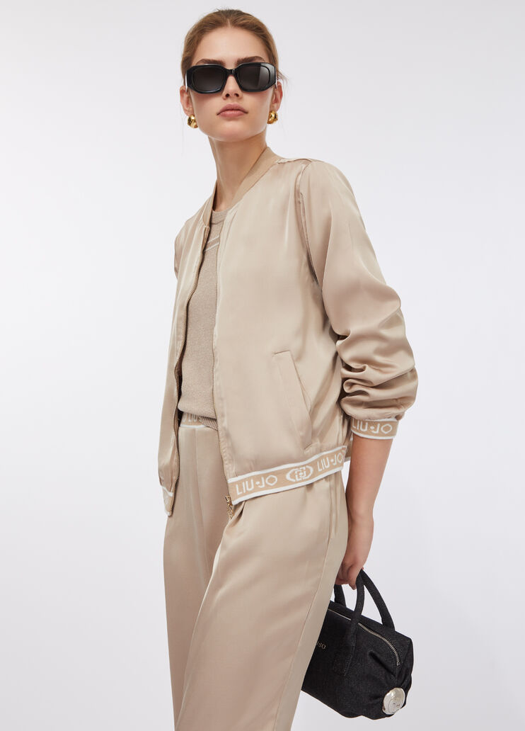 Bomber in raso champagne Liu Jo - large image number 2