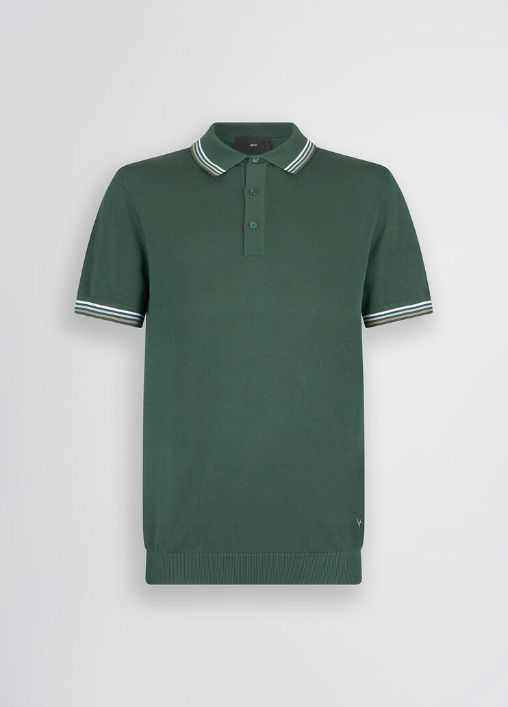 Green knit polo shirt dark green Liu Jo - large image number 6 Green knit polo shirt dark green Liu Jo - large image number 6