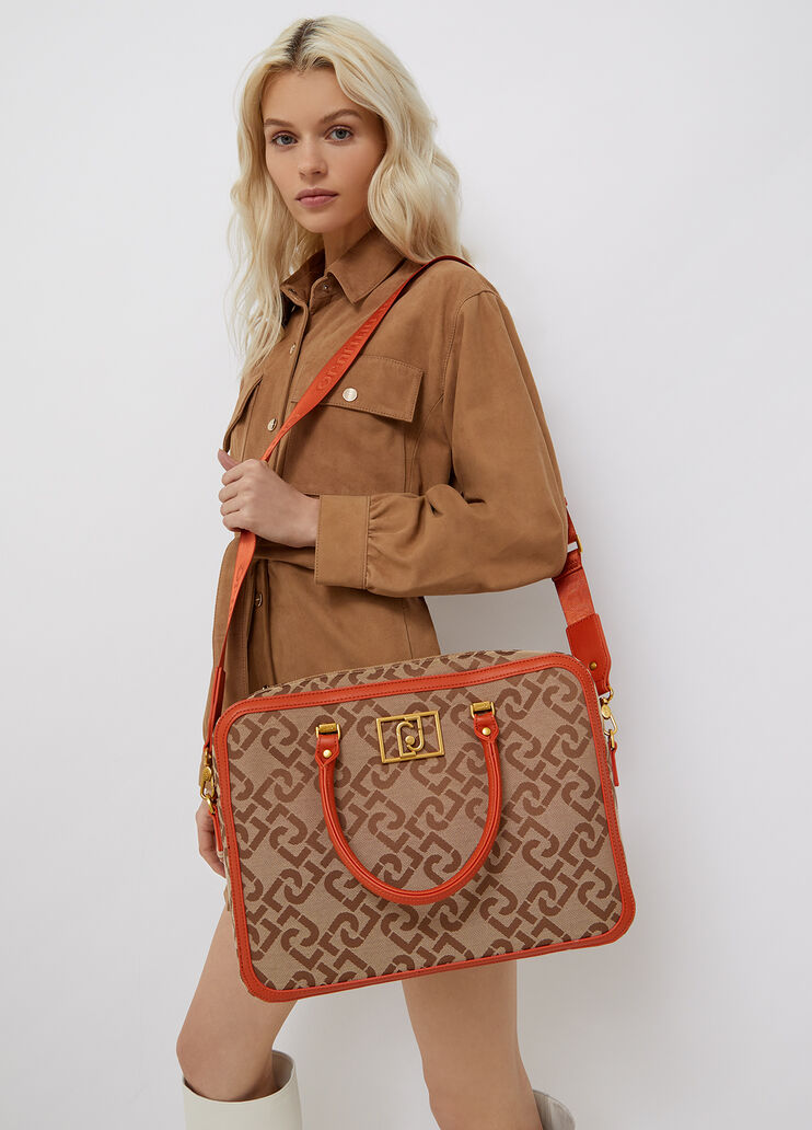 Laptop holder with jacquard logo monogram / orange Liu Jo - large image number 1 Laptop holder with jacquard logo monogram / orange Liu Jo - large image number 1