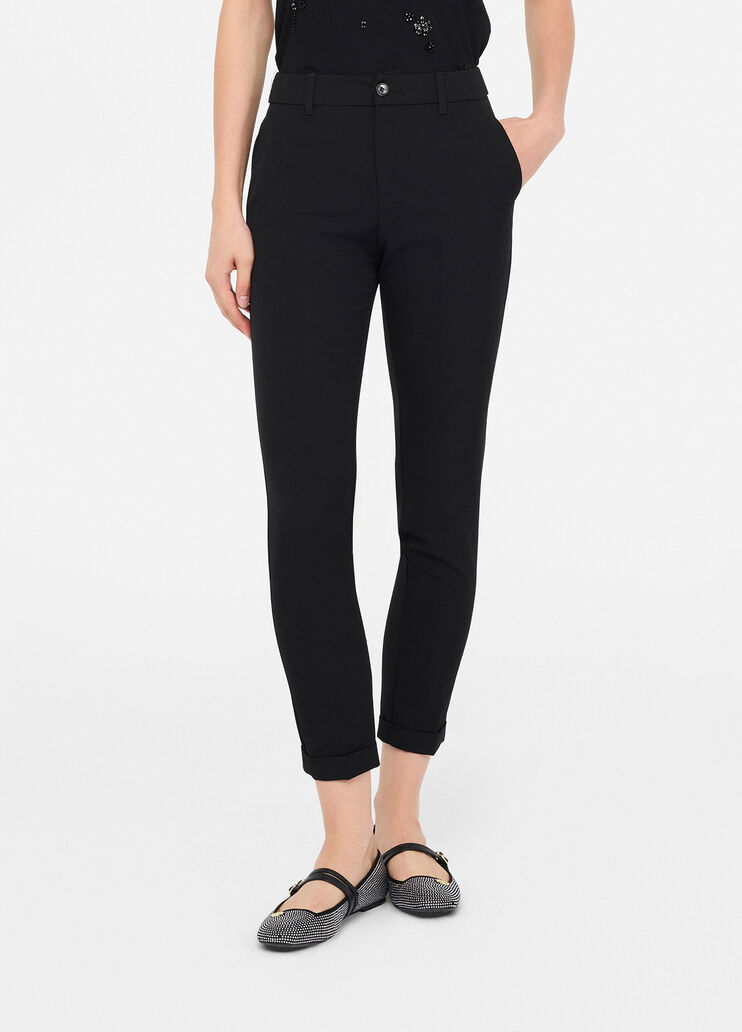 Elegant trousers with turn-ups black Liu Jo - medium Elegant trousers with turn-ups black Liu Jo - medium
