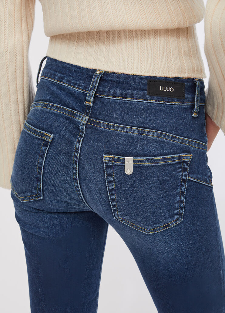 Skinny-Jeans mit Aufschlag Denimblau Liu Jo - medium