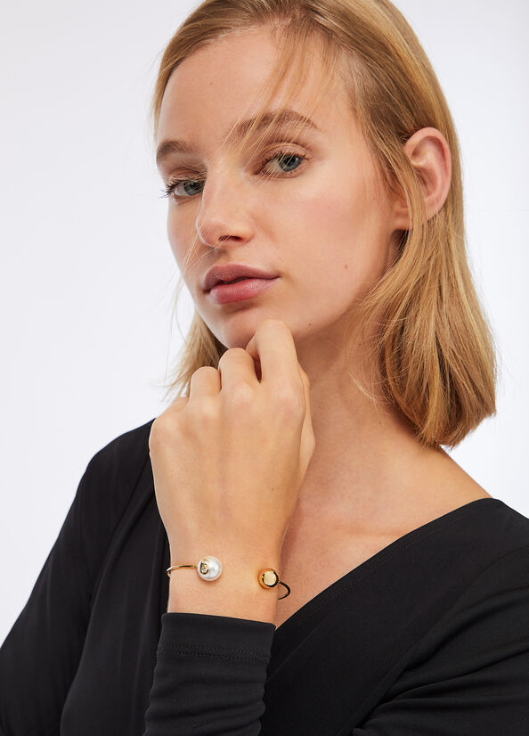  Semi-rigid bracelet with beads gold Liu Jo - large image number 0