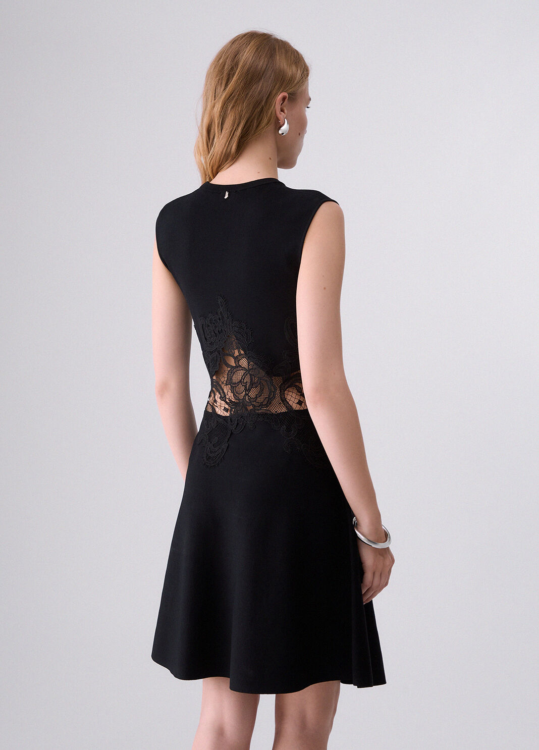 Strickkleid mit Spitzendetail schwarz Liu Jo - large image number 1