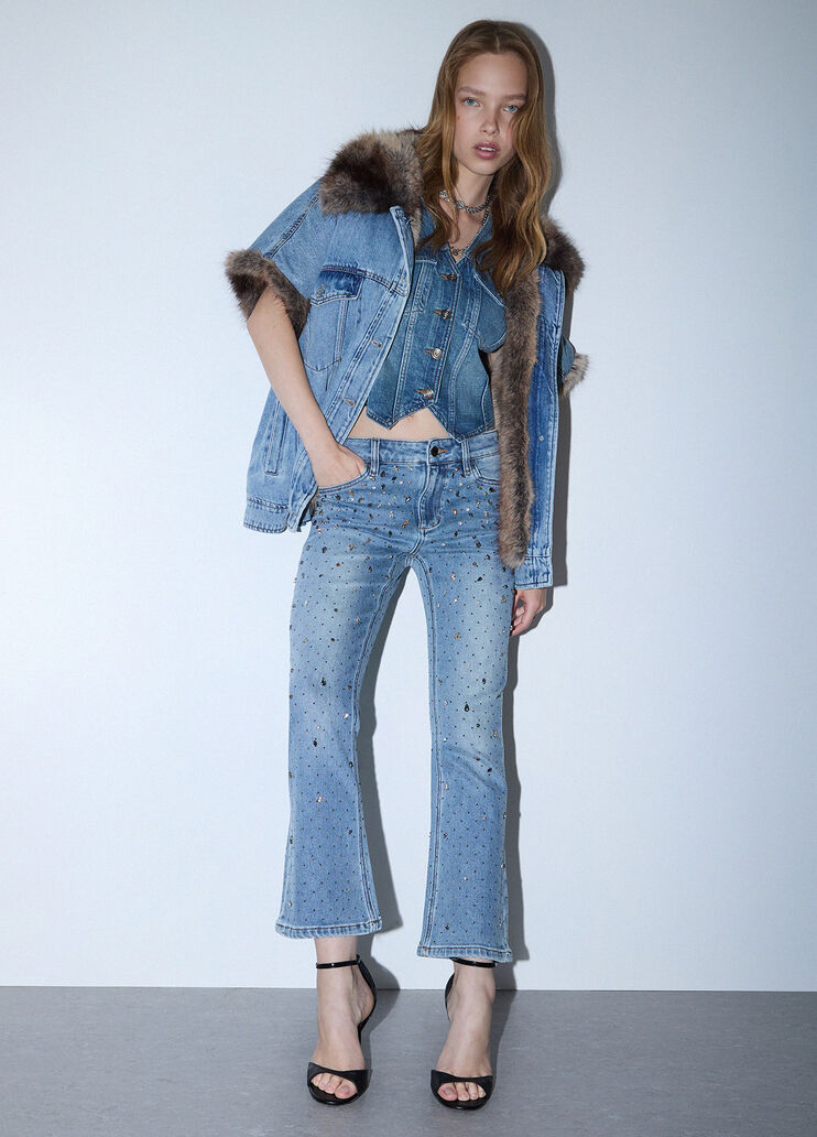 Bootcut jeans with rhinestones light denim Liu Jo - medium