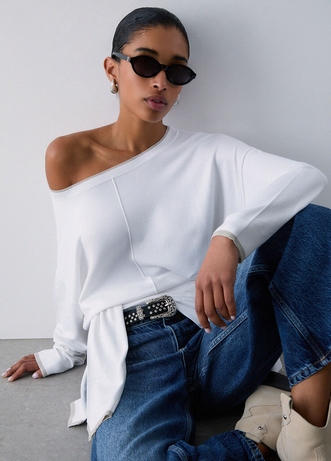 Strick aus Lurex&reg; Wollwei&szlig; Liu Jo - large image number 2